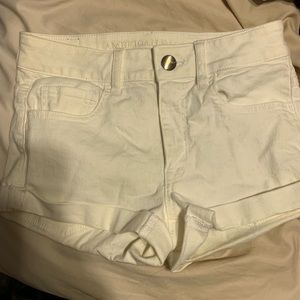 AE white jean shorts